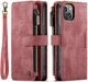 CaseMe C30 Apple iPhone 14 Hoesje Pasjeshouder Book Case Rood afbeelding 2