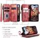 CaseMe C30 Apple iPhone 15 Pro Max Hoesje Pasjeshouder Book Case Rood afbeelding 3