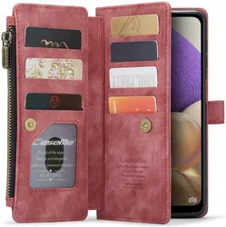 CaseMe C30 Samsung Galaxy A23 Hoesje Pasjeshouder Book Case Rood afbeelding