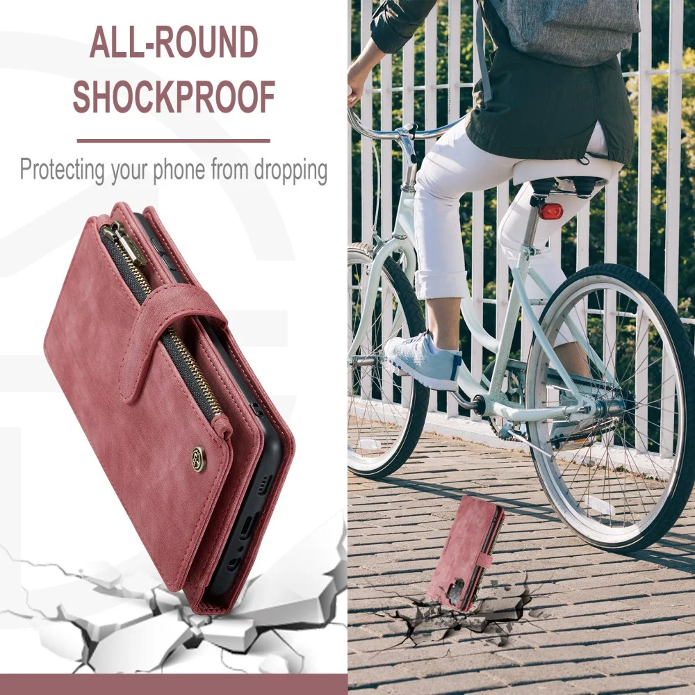 CaseMe C30 Samsung Galaxy A23 Hoesje Pasjeshouder Book Case Rood afbeelding 4