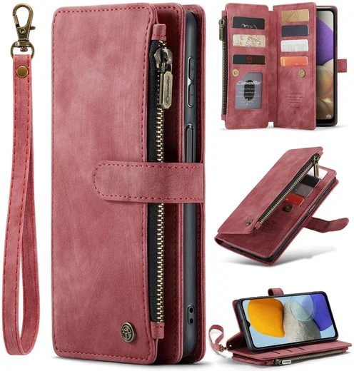 CaseMe C30 Samsung Galaxy A23 Hoesje Pasjeshouder Book Case Rood afbeelding 8