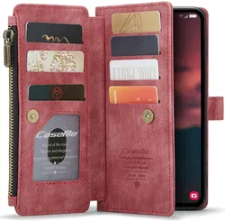 CaseMe C30 Samsung Galaxy A34 Hoesje Pasjeshouder Book Case Rood afbeelding