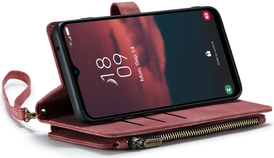 CaseMe C30 Samsung Galaxy A34 Hoesje Pasjeshouder Book Case Rood afbeelding 11