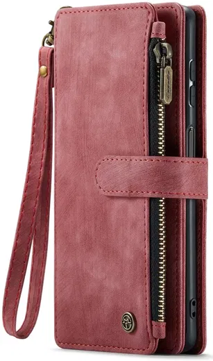 CaseMe C30 Samsung Galaxy A34 Hoesje Pasjeshouder Book Case Rood afbeelding 2