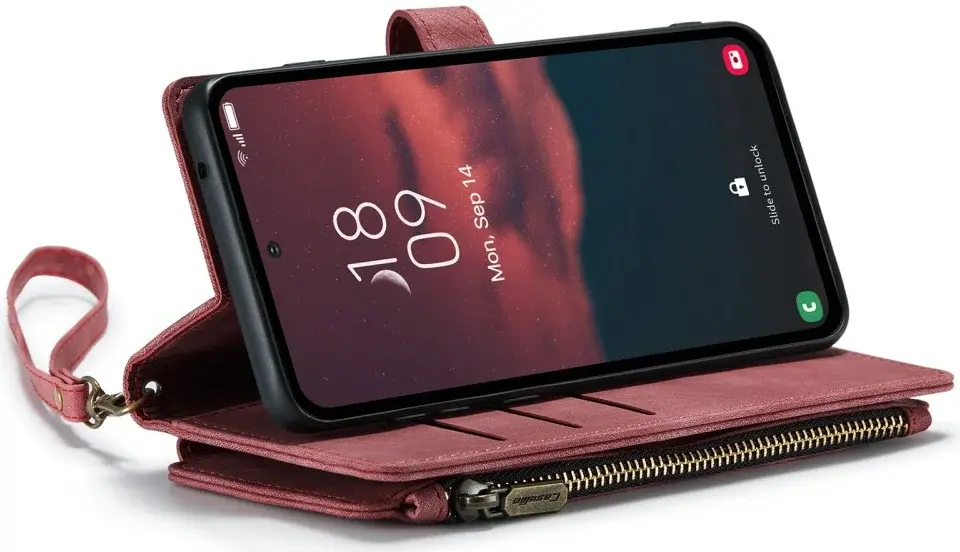 CaseMe C30 Samsung Galaxy A54 Hoesje Pasjeshouder Book Case Rood afbeelding 11