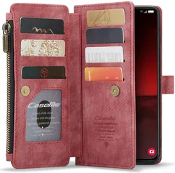 CaseMe C30 Samsung Galaxy S23 Hoesje Pasjeshouder Book Case Rood afbeelding