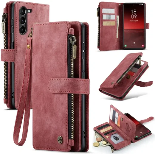 CaseMe C30 Samsung Galaxy S23 Hoesje Pasjeshouder Book Case Rood afbeelding 13