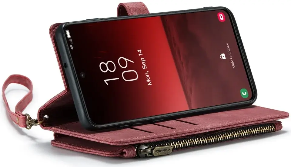 CaseMe C30 Samsung Galaxy S23 Hoesje Pasjeshouder Book Case Rood afbeelding 16