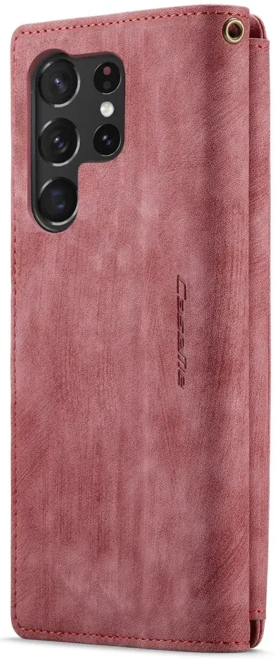 CaseMe C30 Samsung S23 Ultra Hoesje Pasjeshouder Book Case Rood afbeelding 13