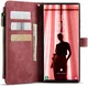 CaseMe C30 Samsung S23 Ultra Hoesje Pasjeshouder Book Case Rood afbeelding 2