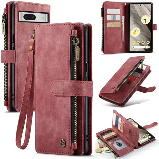 CaseMe C30 Google Pixel 7a Hoesje Pasjeshouder Book Case Rood afbeelding 13
