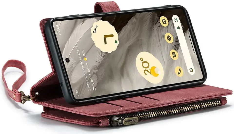 CaseMe C30 Google Pixel 7a Hoesje Pasjeshouder Book Case Rood afbeelding 15