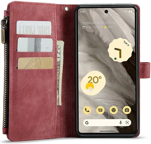 CaseMe C30 Google Pixel 7a Hoesje Pasjeshouder Book Case Rood afbeelding 2