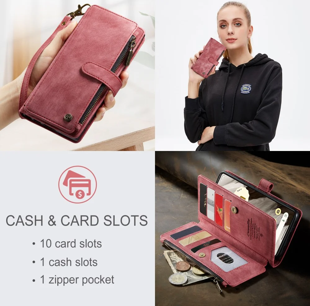 CaseMe C30 Google Pixel 7a Hoesje Pasjeshouder Book Case Rood afbeelding 8