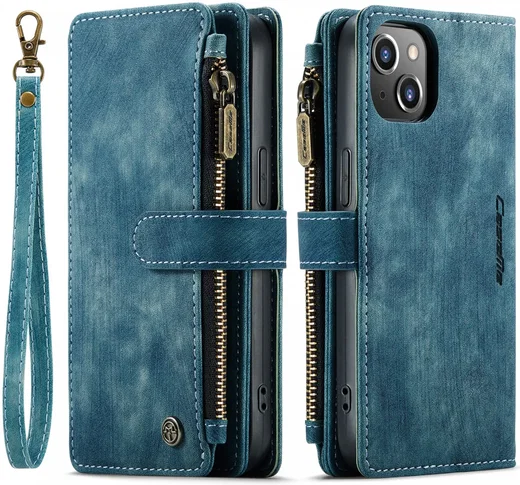 CaseMe C30 Apple iPhone 14 Hoesje Pasjeshouder Book Case Blauw afbeelding 2