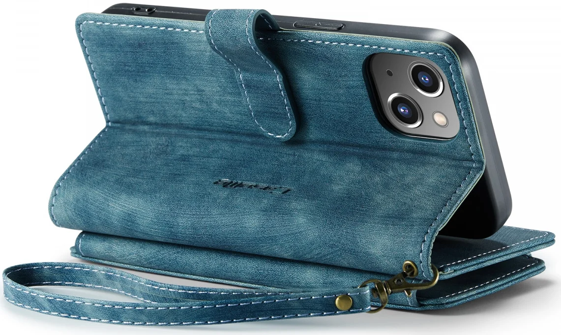 CaseMe C30 Apple iPhone 14 Hoesje Pasjeshouder Book Case Blauw afbeelding 6