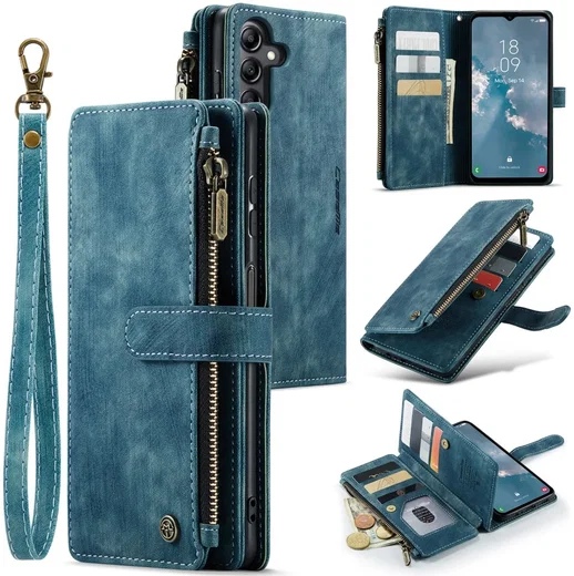 CaseMe C30 Samsung Galaxy A14 5G Hoesje Pasjeshouder Book Case Blauw afbeelding 8