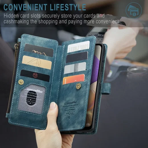 CaseMe C30 Samsung Galaxy A23 Hoesje Pasjeshouder Book Case Blauw afbeelding 7