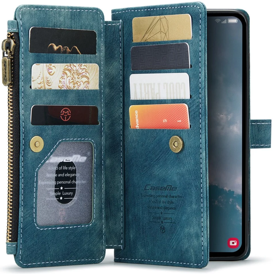 CaseMe C30 Samsung Galaxy A34 Hoesje Pasjeshouder Book Case Blauw afbeelding 1