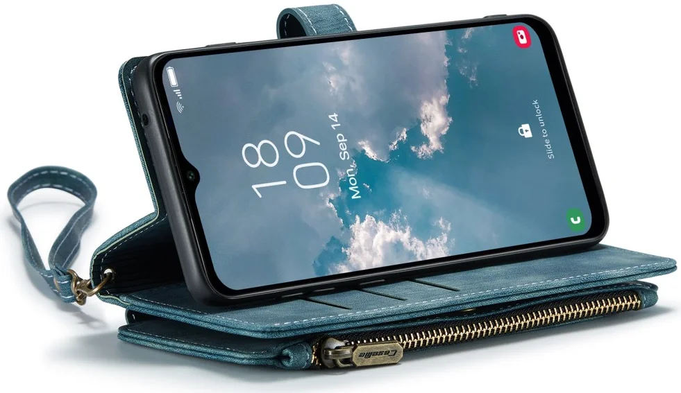 CaseMe C30 Samsung Galaxy A34 Hoesje Pasjeshouder Book Case Blauw afbeelding 11