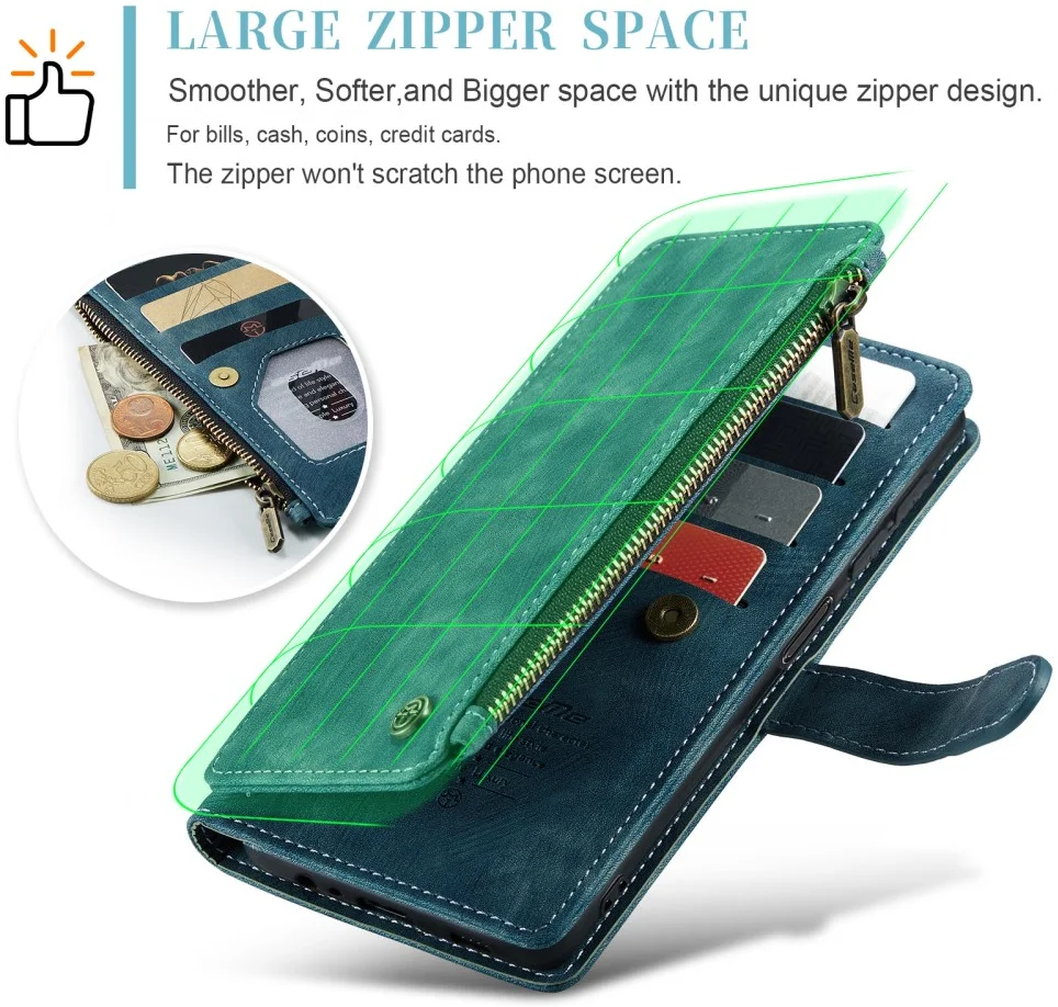 CaseMe C30 Samsung Galaxy A34 Hoesje Pasjeshouder Book Case Blauw afbeelding 4