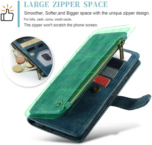 CaseMe C30 Samsung Galaxy A34 Hoesje Pasjeshouder Book Case Blauw afbeelding 4