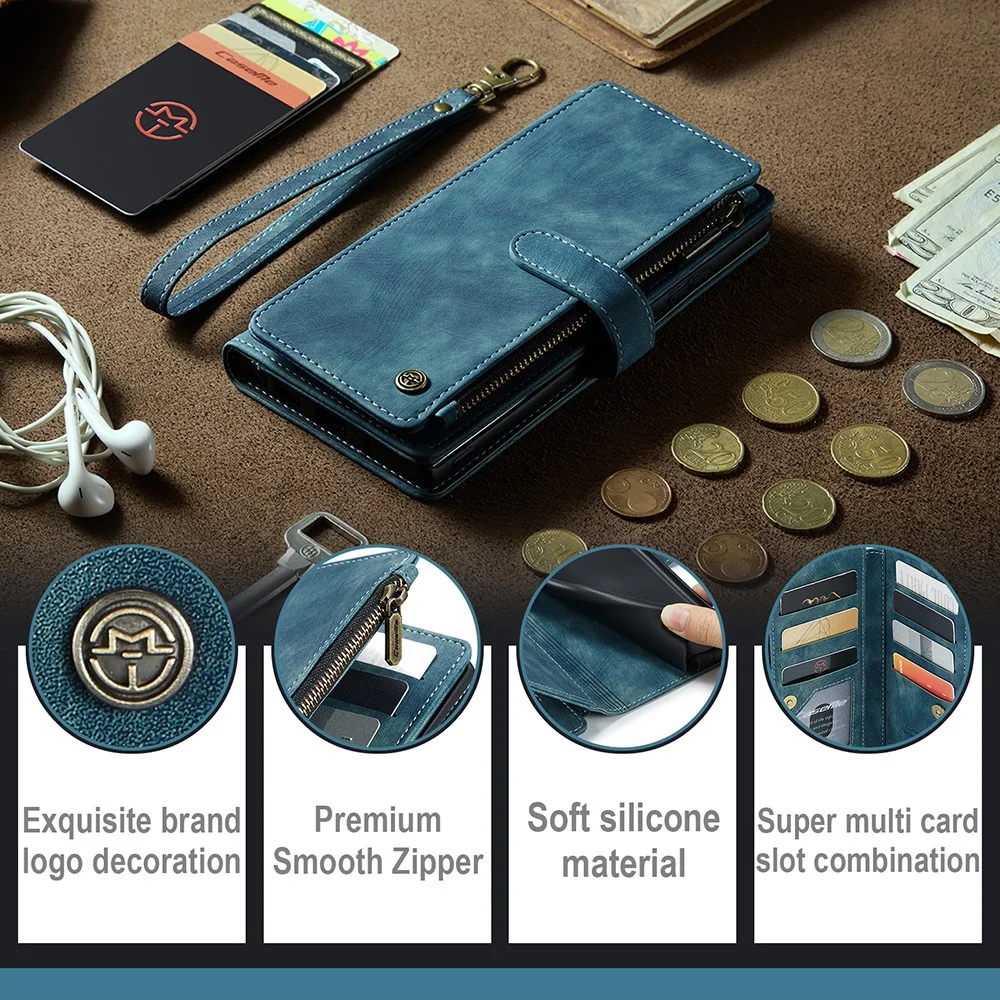 CaseMe C30 Samsung Galaxy A34 Hoesje Pasjeshouder Book Case Blauw afbeelding 7