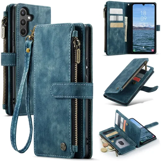CaseMe C30 Samsung Galaxy A34 Hoesje Pasjeshouder Book Case Blauw afbeelding 9