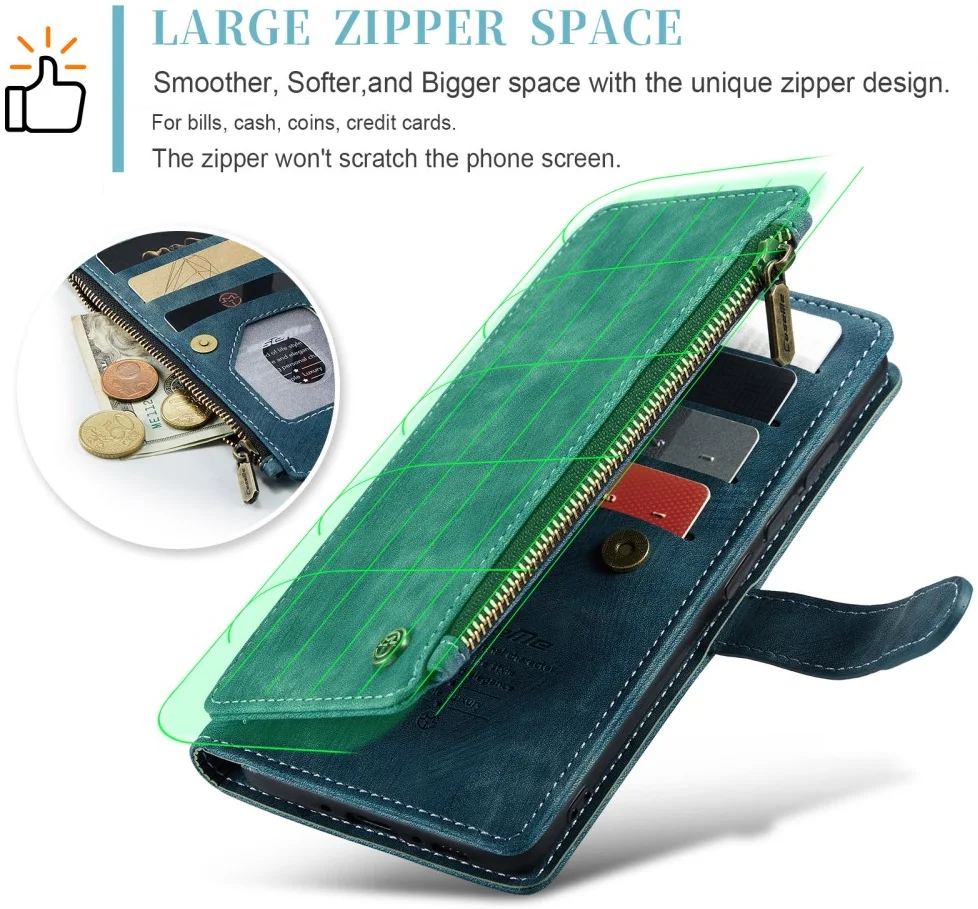 CaseMe C30 Samsung Galaxy A54 Hoesje Pasjeshouder Book Case Blauw afbeelding 4