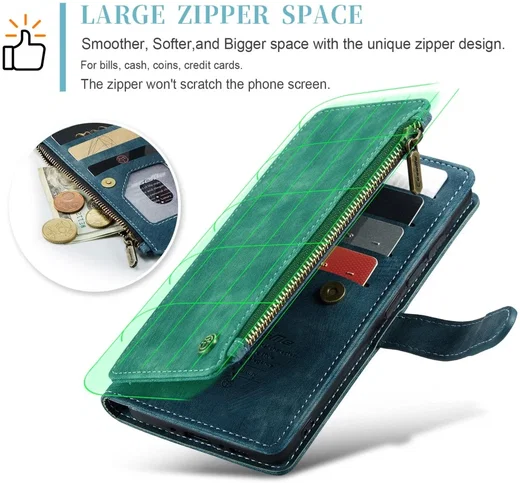 CaseMe C30 Samsung Galaxy A54 Hoesje Pasjeshouder Book Case Blauw afbeelding 4