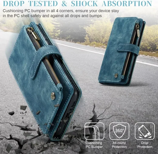CaseMe C30 Samsung Galaxy A54 Hoesje Pasjeshouder Book Case Blauw afbeelding 5