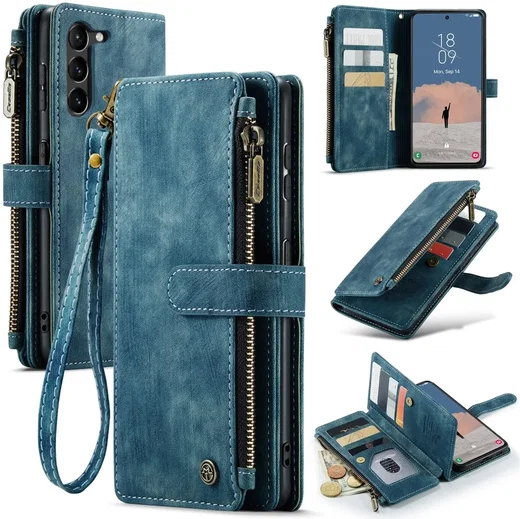 CaseMe C30 Samsung Galaxy S23 Hoesje Pasjeshouder Book Case Blauw afbeelding 13