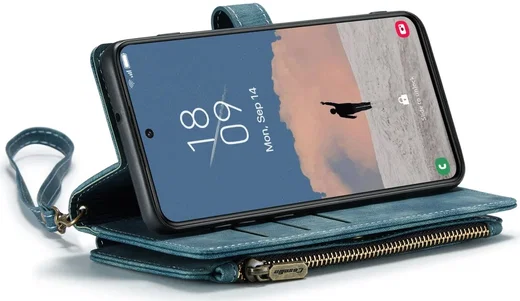 CaseMe C30 Samsung Galaxy S23 Hoesje Pasjeshouder Book Case Blauw afbeelding 16