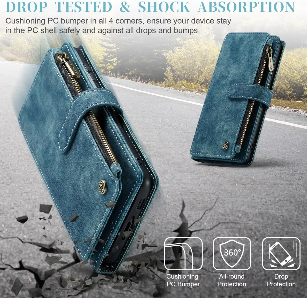 CaseMe C30 Samsung Galaxy S23 Hoesje Pasjeshouder Book Case Blauw afbeelding 4