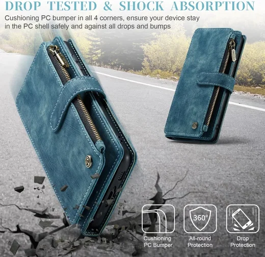 CaseMe C30 Samsung Galaxy S23 Hoesje Pasjeshouder Book Case Blauw afbeelding 4