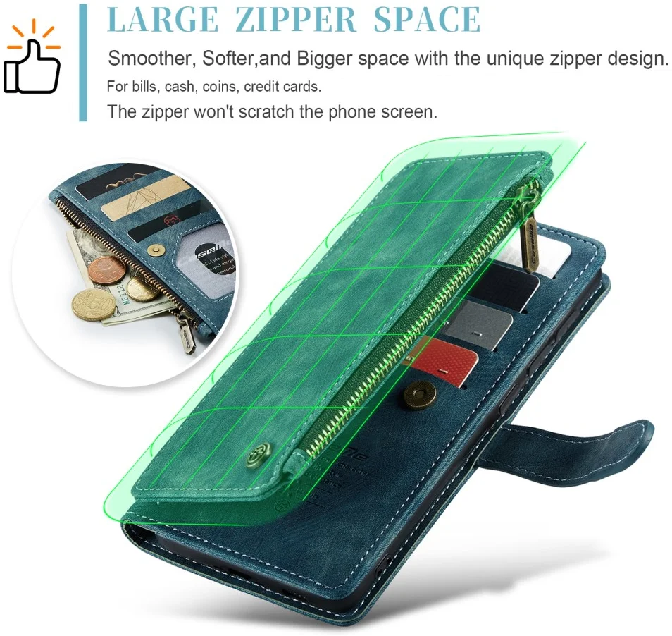 CaseMe C30 Samsung Galaxy S23 Hoesje Pasjeshouder Book Case Blauw afbeelding 5