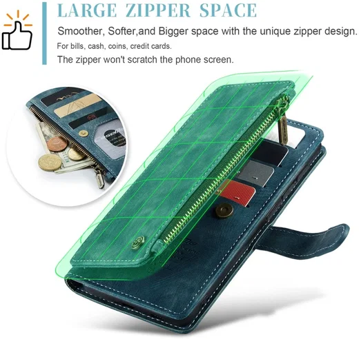 CaseMe C30 Samsung Galaxy S23 Hoesje Pasjeshouder Book Case Blauw afbeelding 5