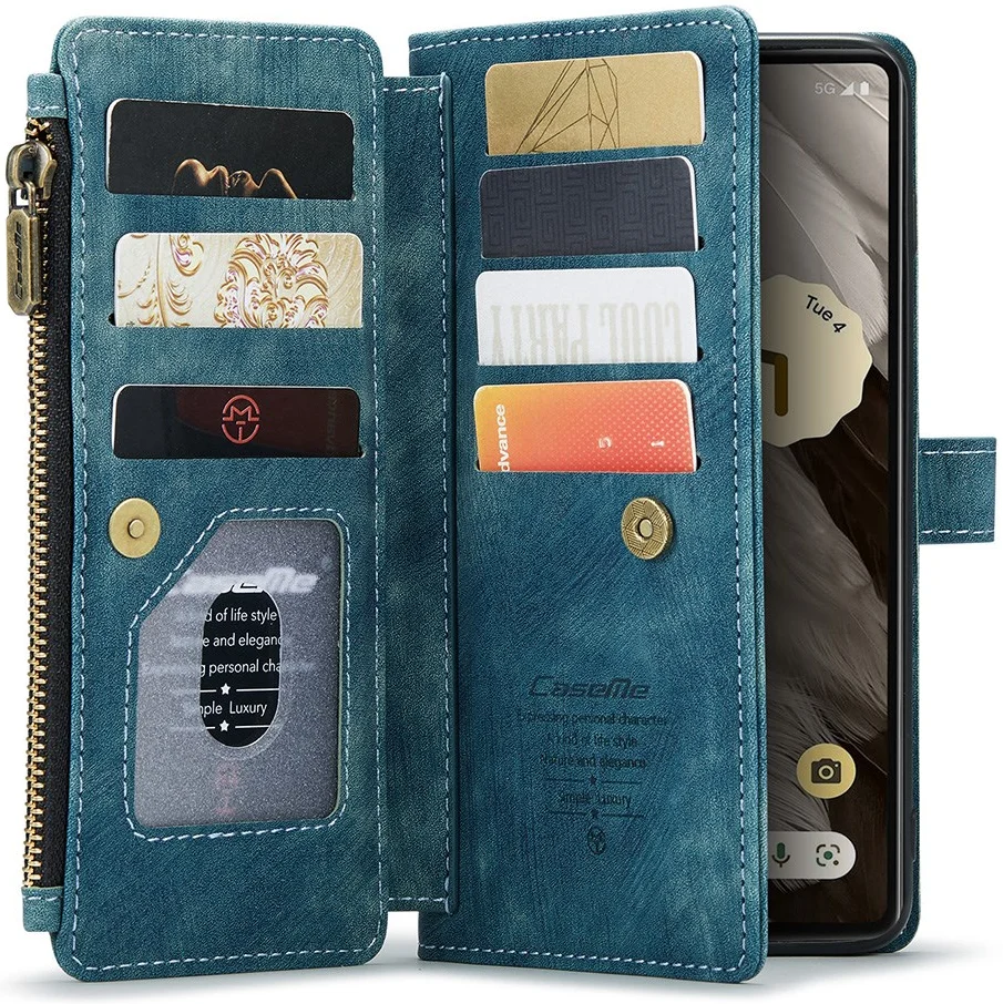 CaseMe C30 Google Pixel 7a Hoesje Pasjeshouder Book Case Blauw afbeelding 1