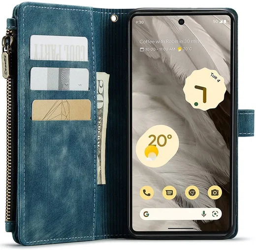 CaseMe C30 Google Pixel 7a Hoesje Pasjeshouder Book Case Blauw afbeelding 2