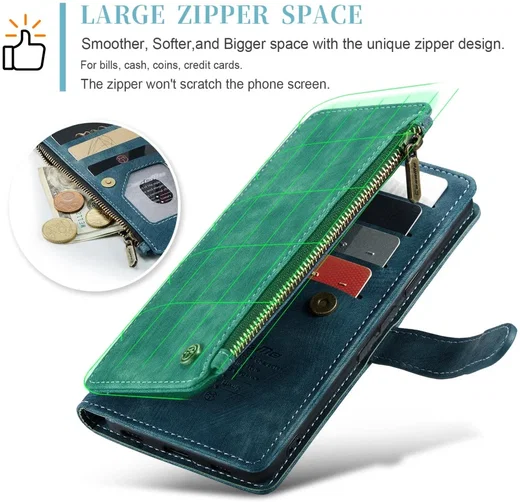 CaseMe C30 Google Pixel 7a Hoesje Pasjeshouder Book Case Blauw afbeelding 4