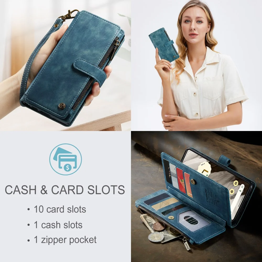 CaseMe C30 Google Pixel 7a Hoesje Pasjeshouder Book Case Blauw afbeelding 8