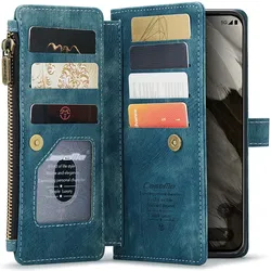 CaseMe C30 Google Pixel 8 Hoesje Pasjeshouder Book Case Blauw afbeelding