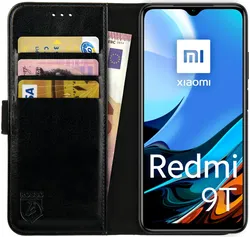 Rosso Element Xiaomi Redmi 9T Hoesje Book Case Wallet Zwart afbeelding