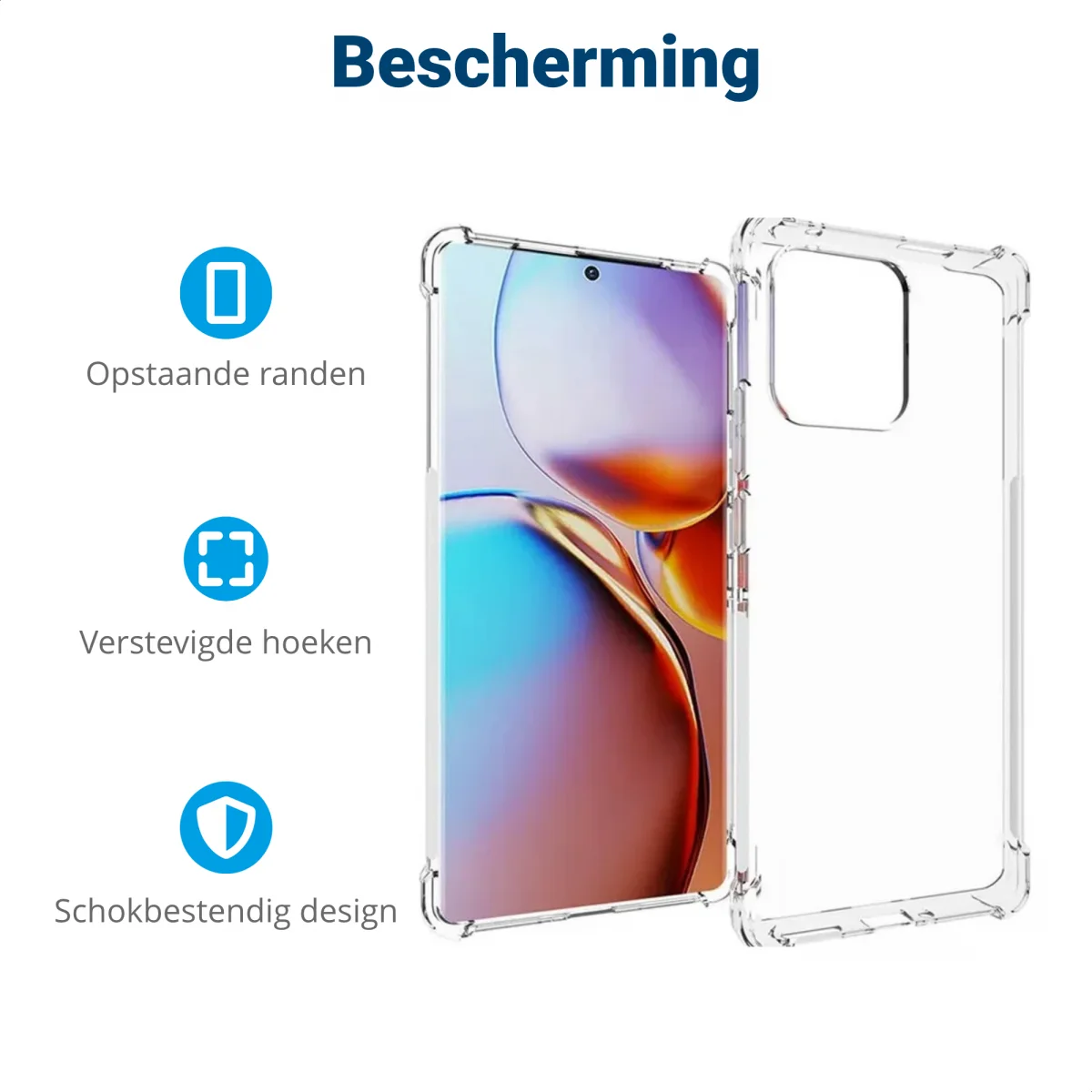 Motorola Edge 40 Neo Hoesje Schokbestendig Dun TPU Transparant afbeelding 4