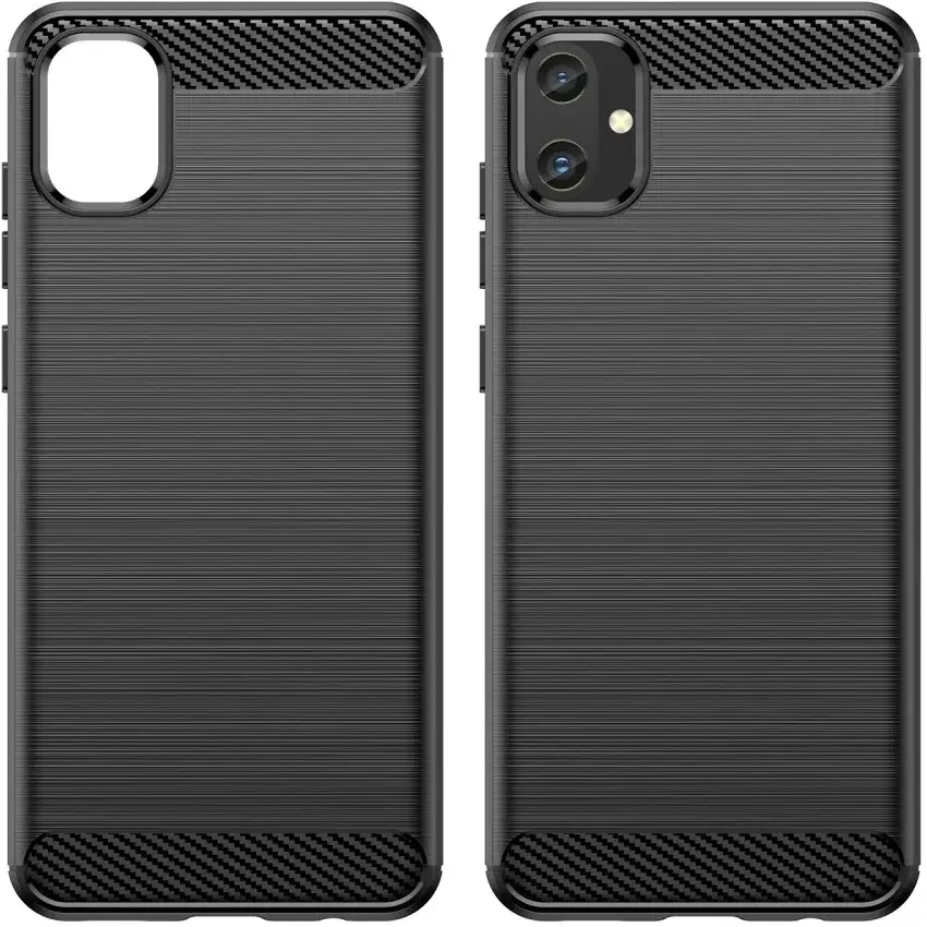 Samsung Galaxy A05 Hoesje Geborsteld TPU Flexibele Back Cover Zwart afbeelding 2