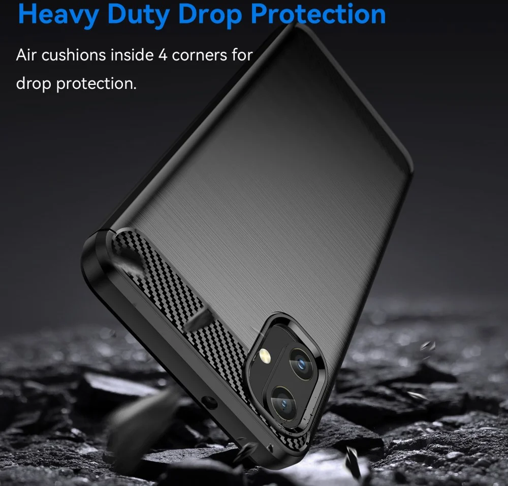 Samsung Galaxy A05 Hoesje Geborsteld TPU Flexibele Back Cover Zwart afbeelding 4