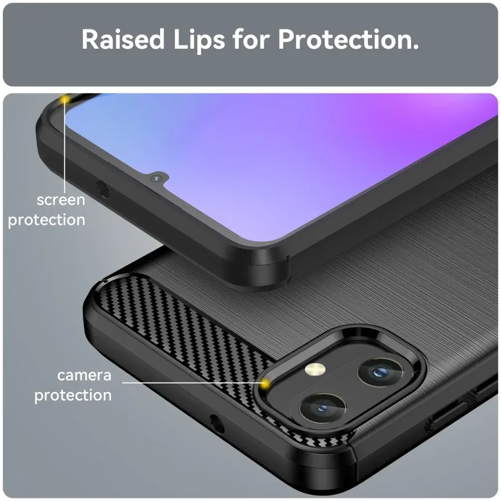 Samsung Galaxy A05 Hoesje Geborsteld TPU Flexibele Back Cover Zwart afbeelding 8
