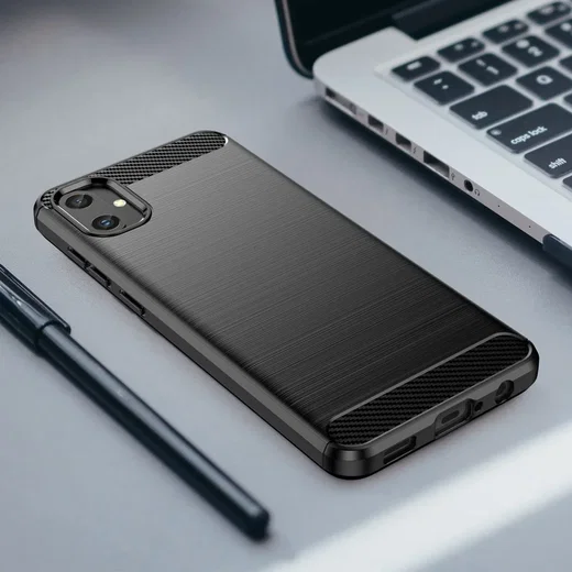 Samsung Galaxy A05 Hoesje Geborsteld TPU Flexibele Back Cover Zwart afbeelding 9
