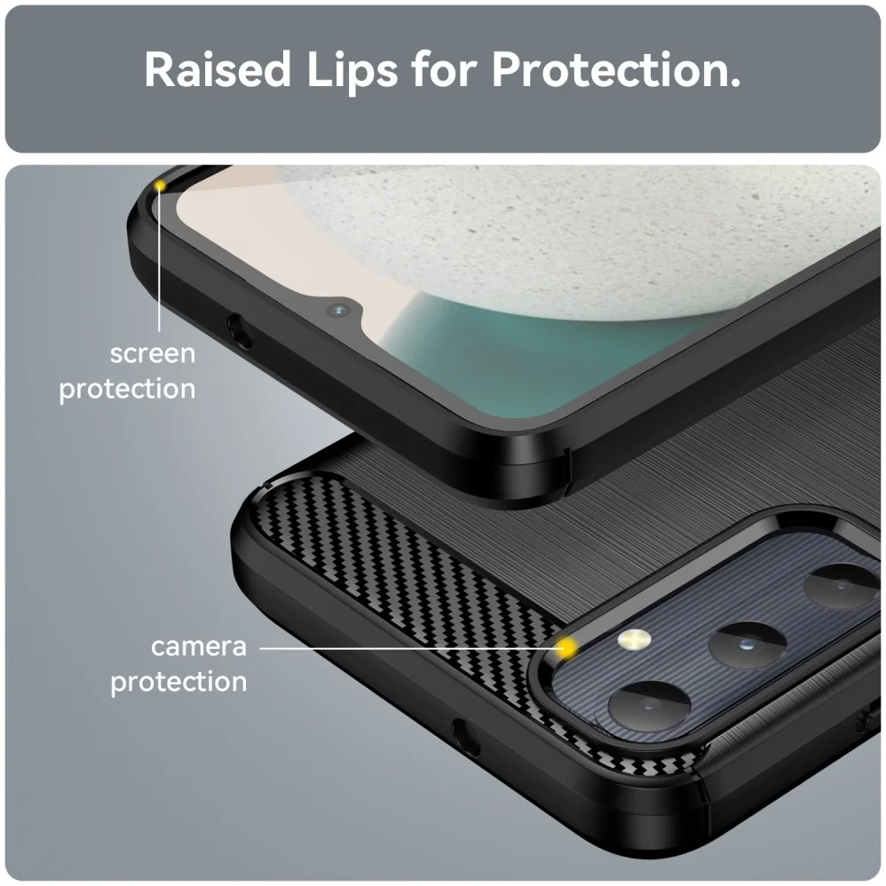 Samsung Galaxy A05S Hoesje Geborsteld TPU Flexibele Back Cover Zwart afbeelding 7
