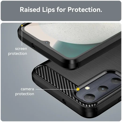 Samsung Galaxy A05S Hoesje Geborsteld TPU Flexibele Back Cover Zwart afbeelding 7